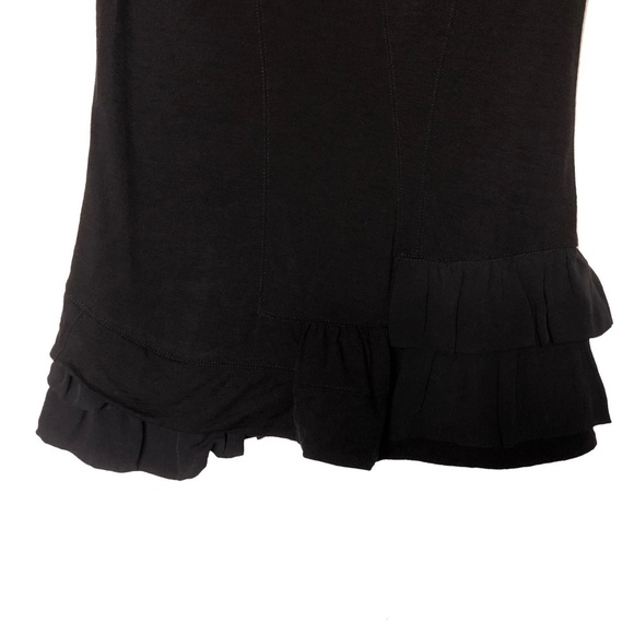 MARC JACOBS Short Sleeve Ruffle Hem Blouse Black XS - Picture 6 of 8